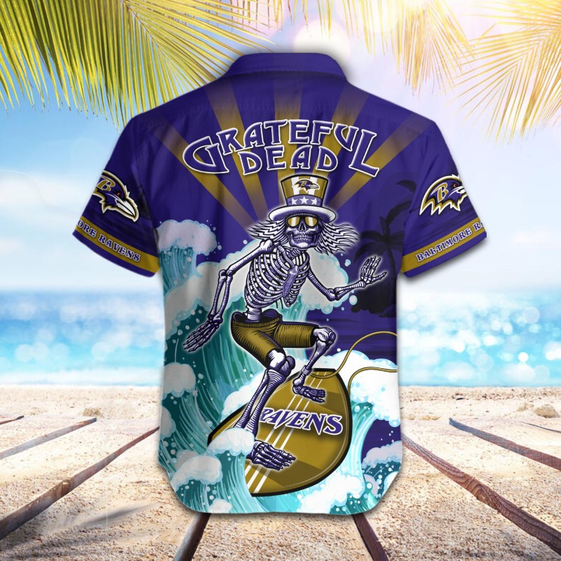 Baltimore Ravens Button Shirt - Back View