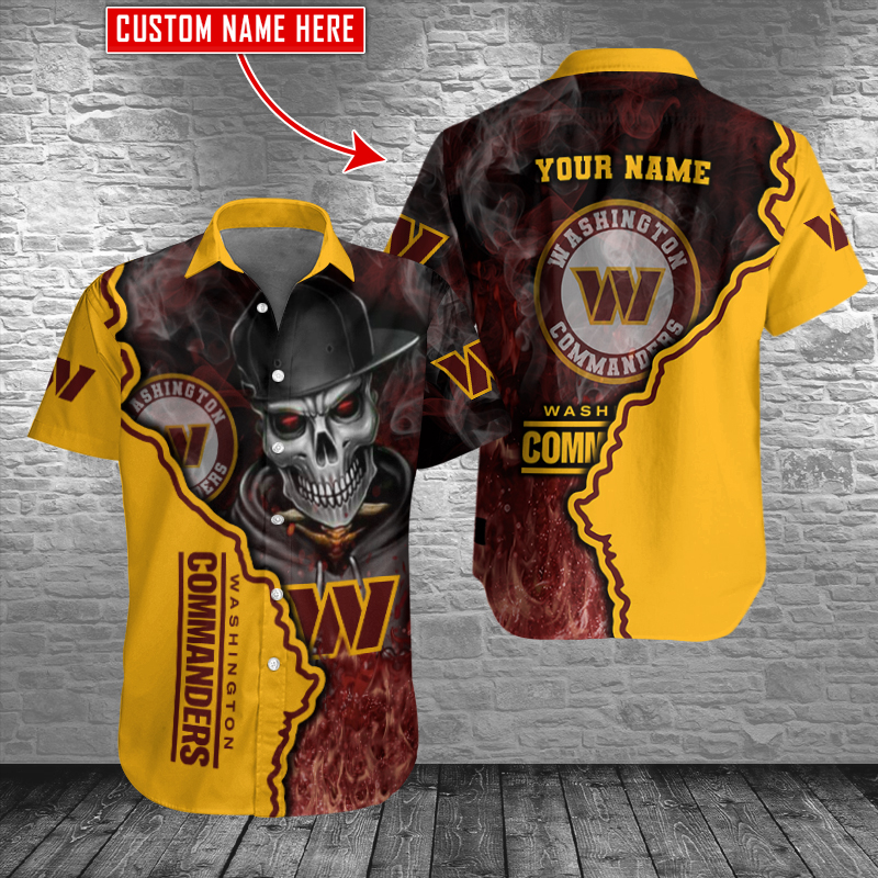 Washington Commanders Personalized Button Shirt