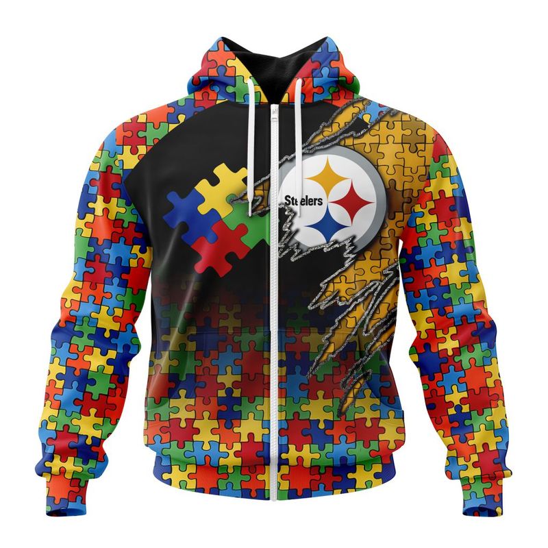 Pittsburgh Steelers Special Autism Awareness Hoodie Image 2