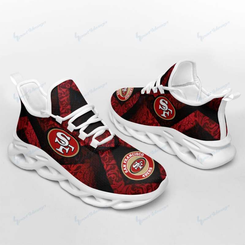 San Francisco 49ers Yezy Running Sneakers Close Up