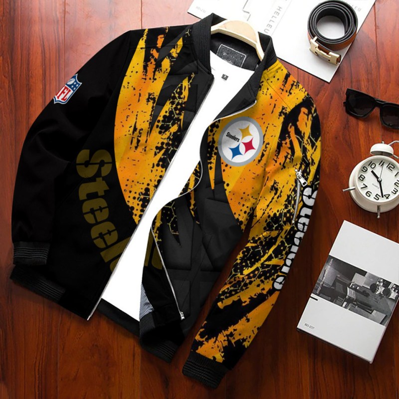 Pittsburgh Steelers Bomber Jacket Back View
