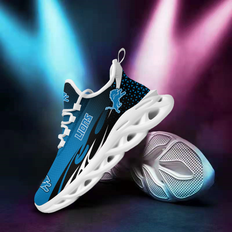 Detroit Lions Yezy Running Sneakers - Back View