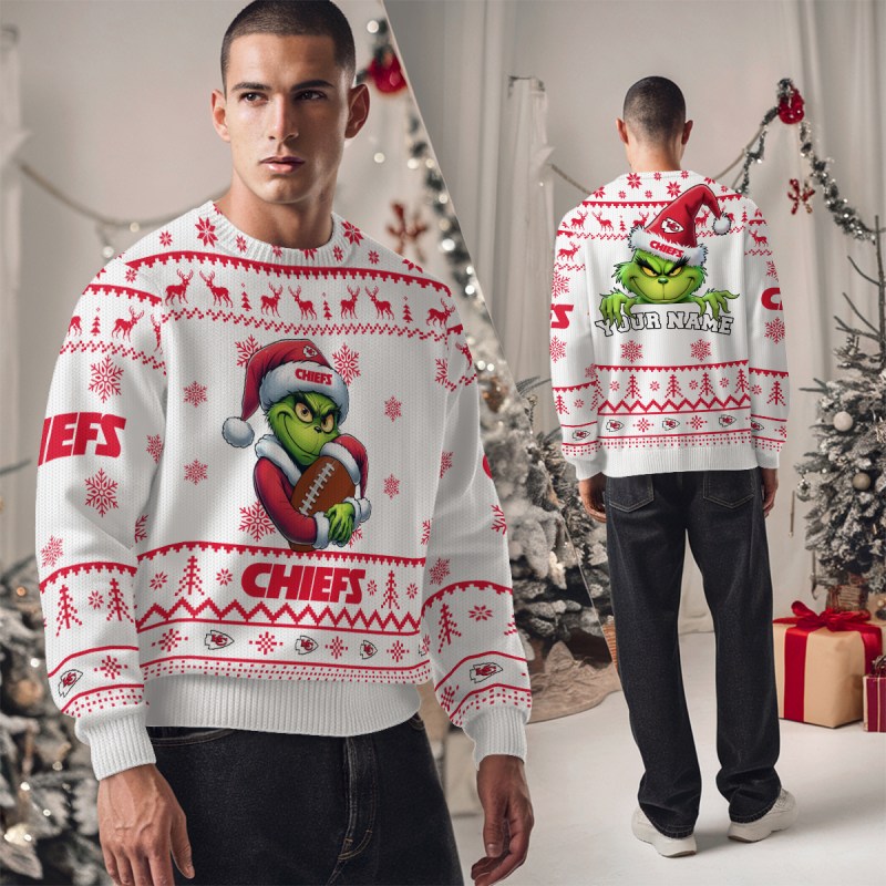 Kansas City Chiefs Ugly Christmas Sweater Studio View