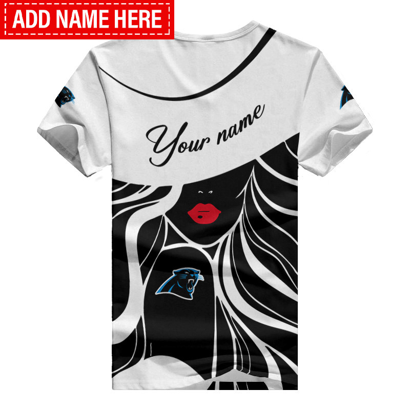 Carolina Panthers Personalized Summer V-neck Women T-shirt