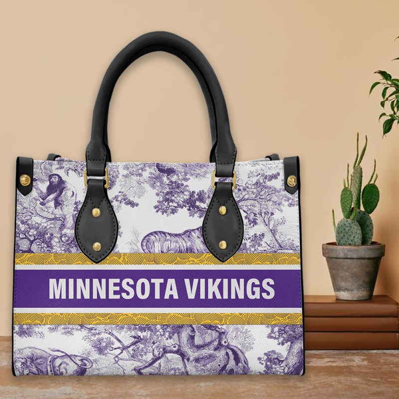 Minnesota Vikings Leather Hand Bag