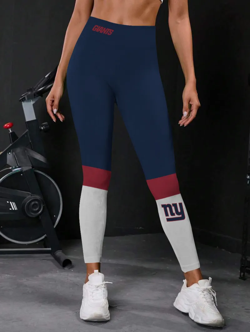New York Giants High Waist Push Up Printed Leggings