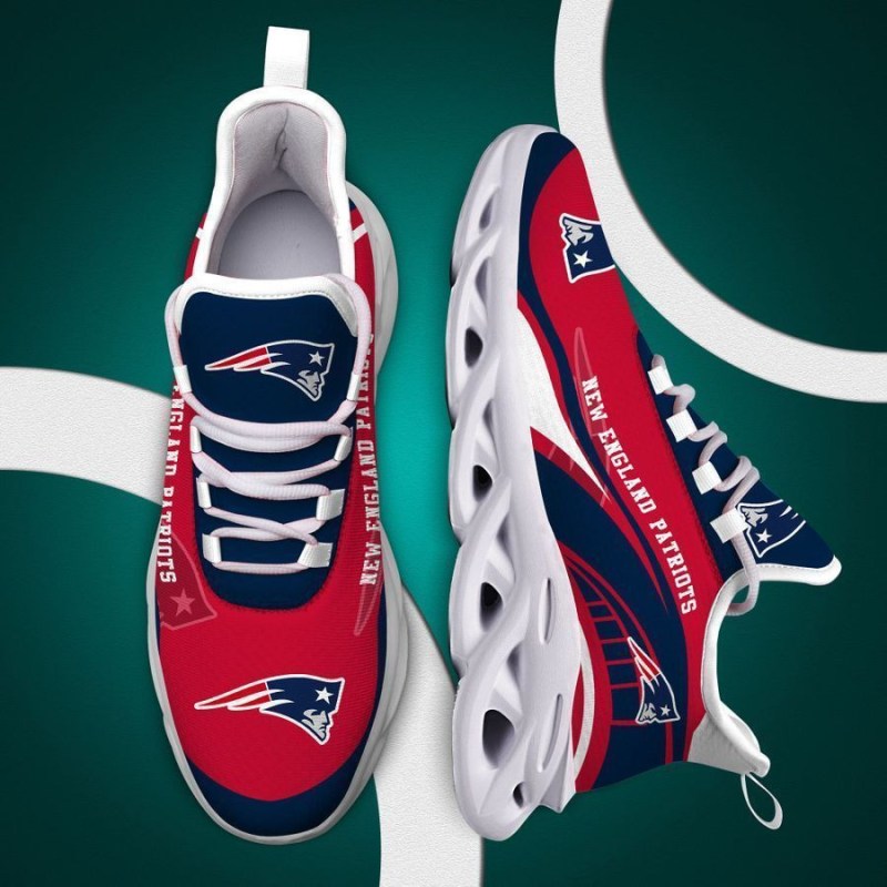 New England Patriots Yezy Running Sneakers Back View