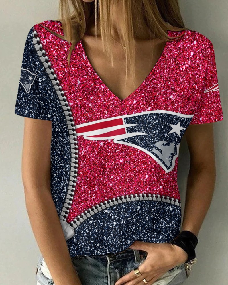 New England Patriots V-neck T-shirt