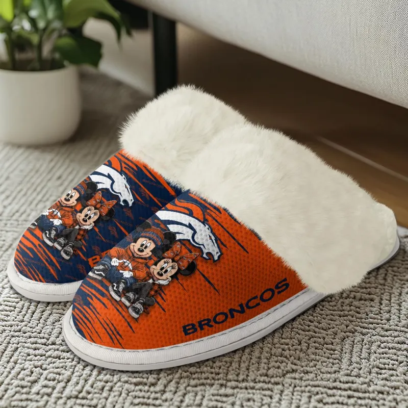 Denver Broncos Fuzzy Slippers