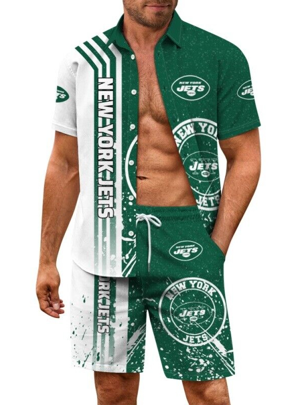 New York Jets Hawaiian Shirt and Shorts