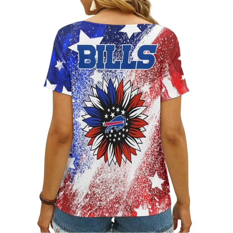 Buffalo Bills V-neck T-shirt - Women's Fan Apparel