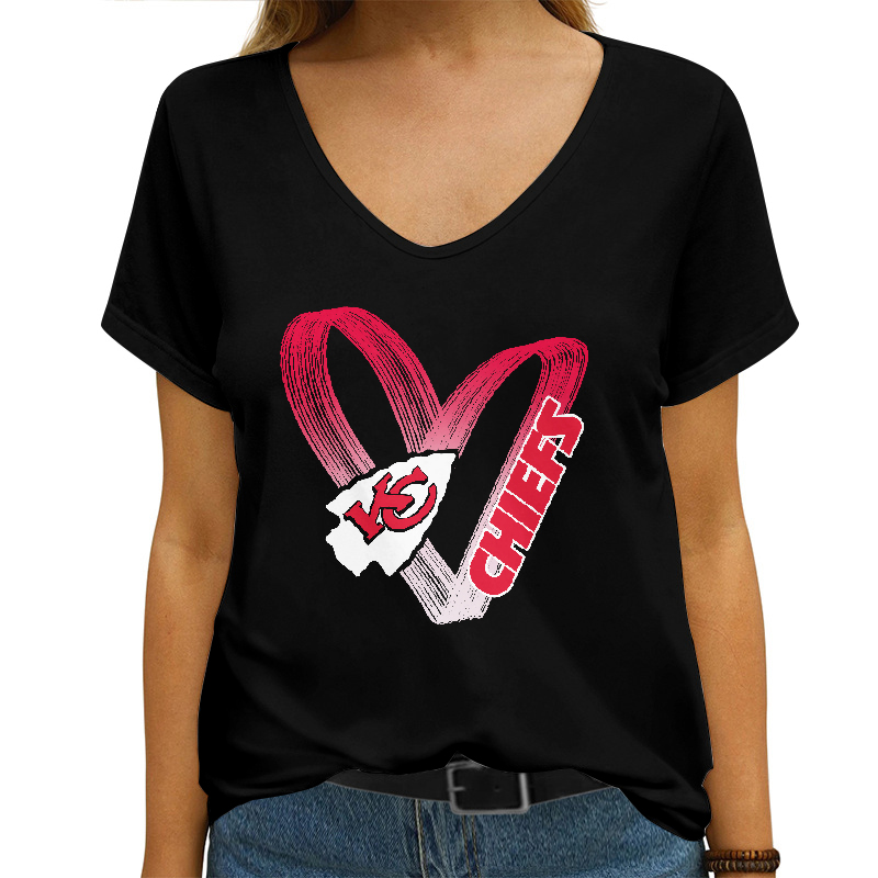 Kansas City Chiefs Personalized V-neck Women T-shirt