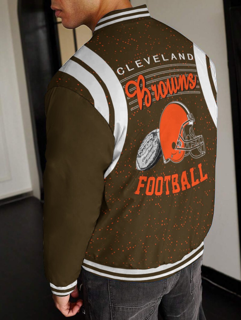 Cleveland Browns Varsity Jacket Back View