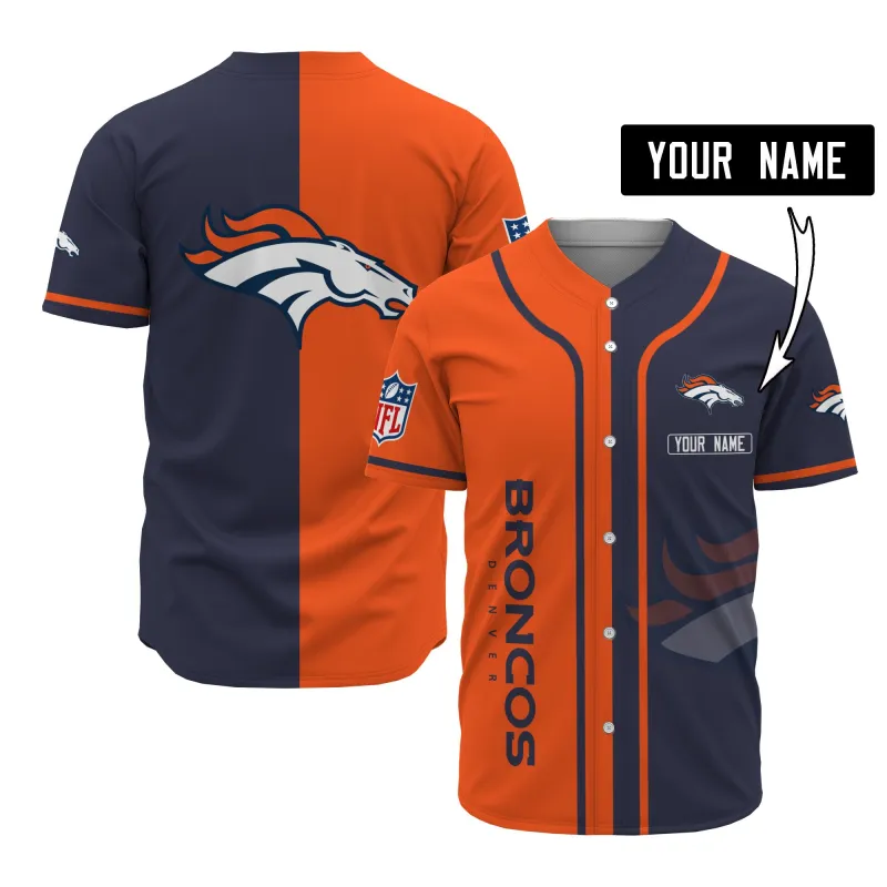 Denver Broncos Personalized Baseball Jersey
