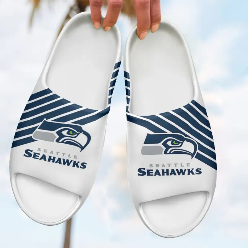 Seattle Seahawks Yeezy Slippers - Image 2