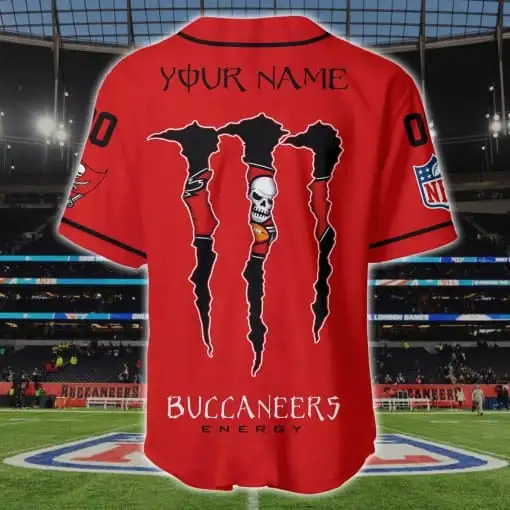 Tampa Bay Buccaneers Personalized Baseball Jersey Back