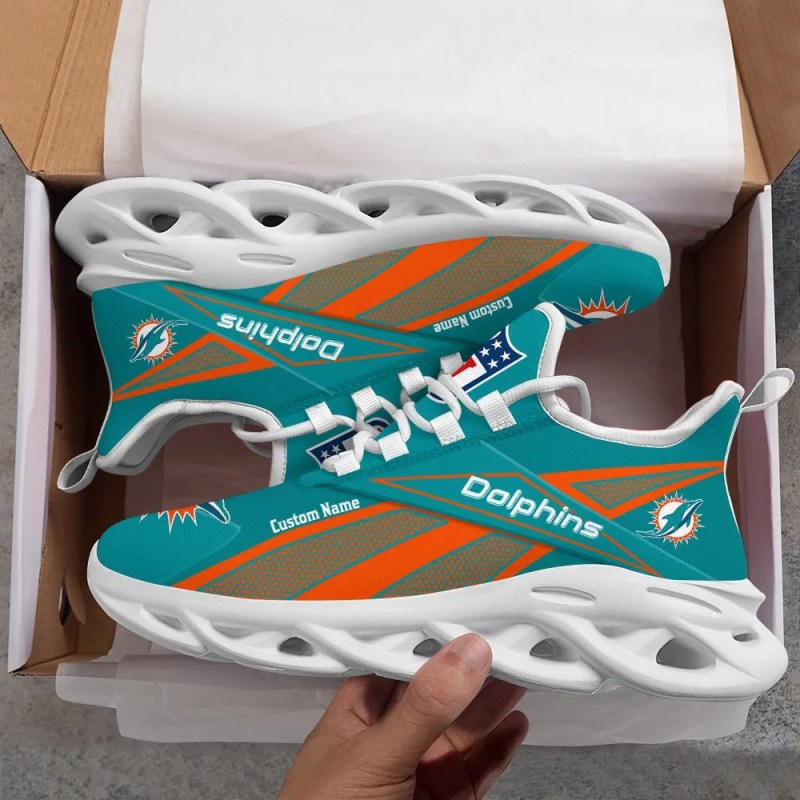 Miami Dolphins Personalized Yezy Running Sneakers
