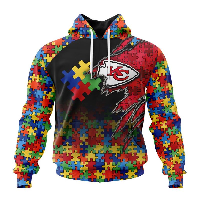 Kansas City Chiefs Special Autism Awareness Design Hoodie