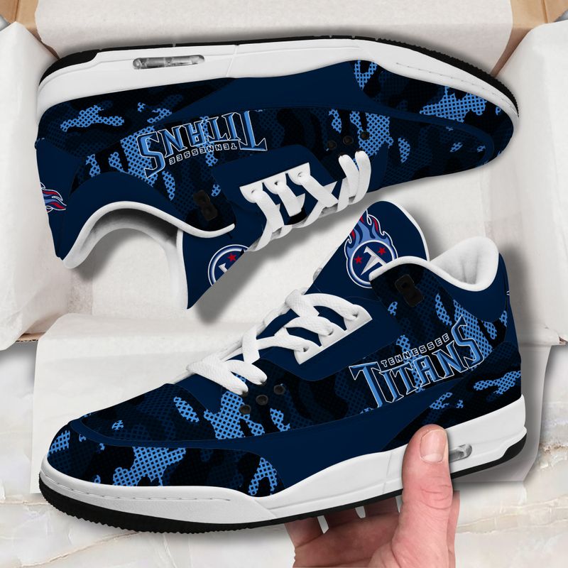 Tennessee Titans White Genuine Leather JD03 Shoes