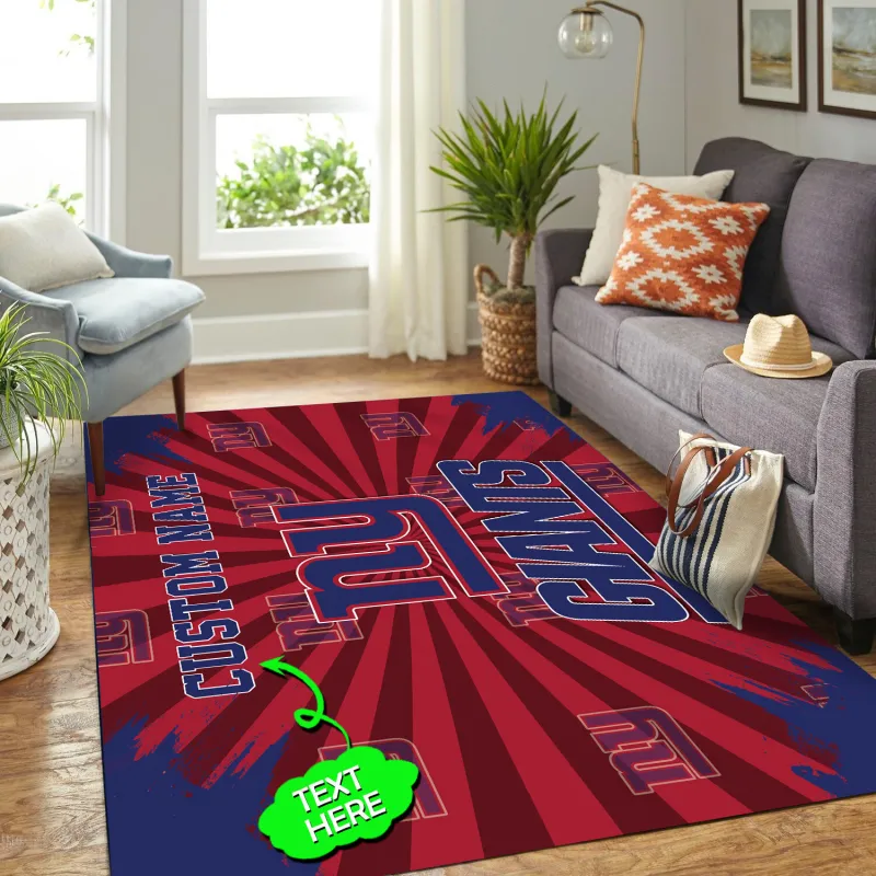 New York Giants Personalized Premium Rectangle Rug