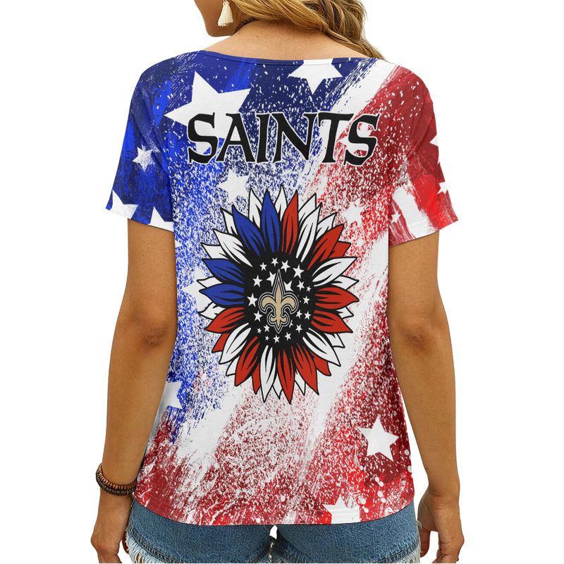 New Orleans Saints V-neck Women T-shirt