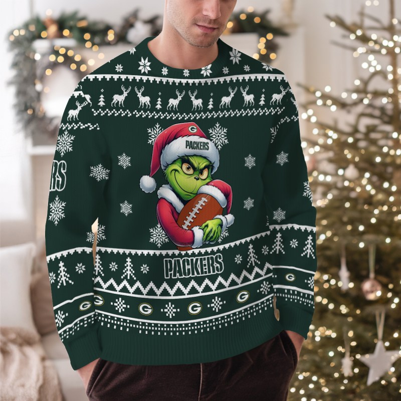 Green Bay Packers Ugly Christmas Sweater - MK Outdoor1