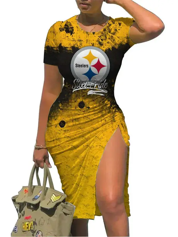 Pittsburgh Steelers Slit Bodycon Dress