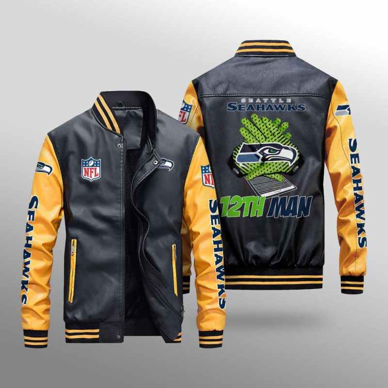Seattle Seahawks Leather Bomber Jacket