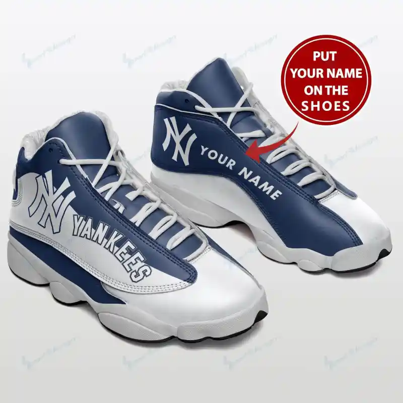 New York Yankees Personalized Air JD13 Sneakers Front View