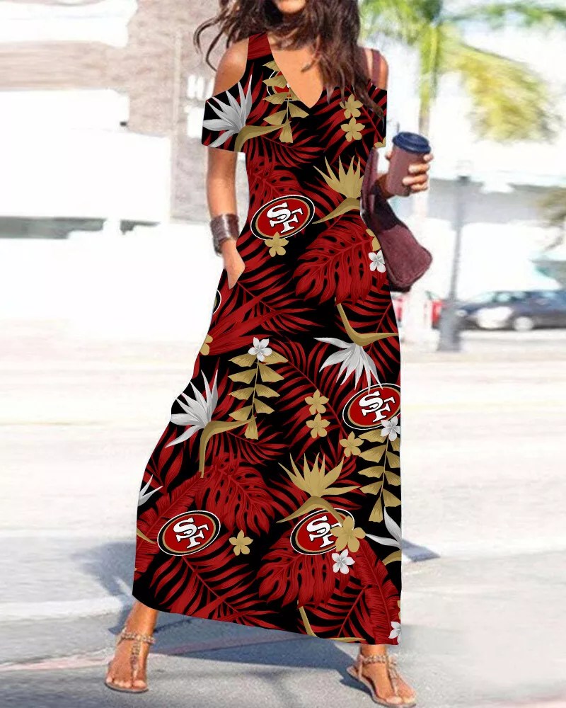 San Francisco 49ers Women’s V-Neck Maxi Dress