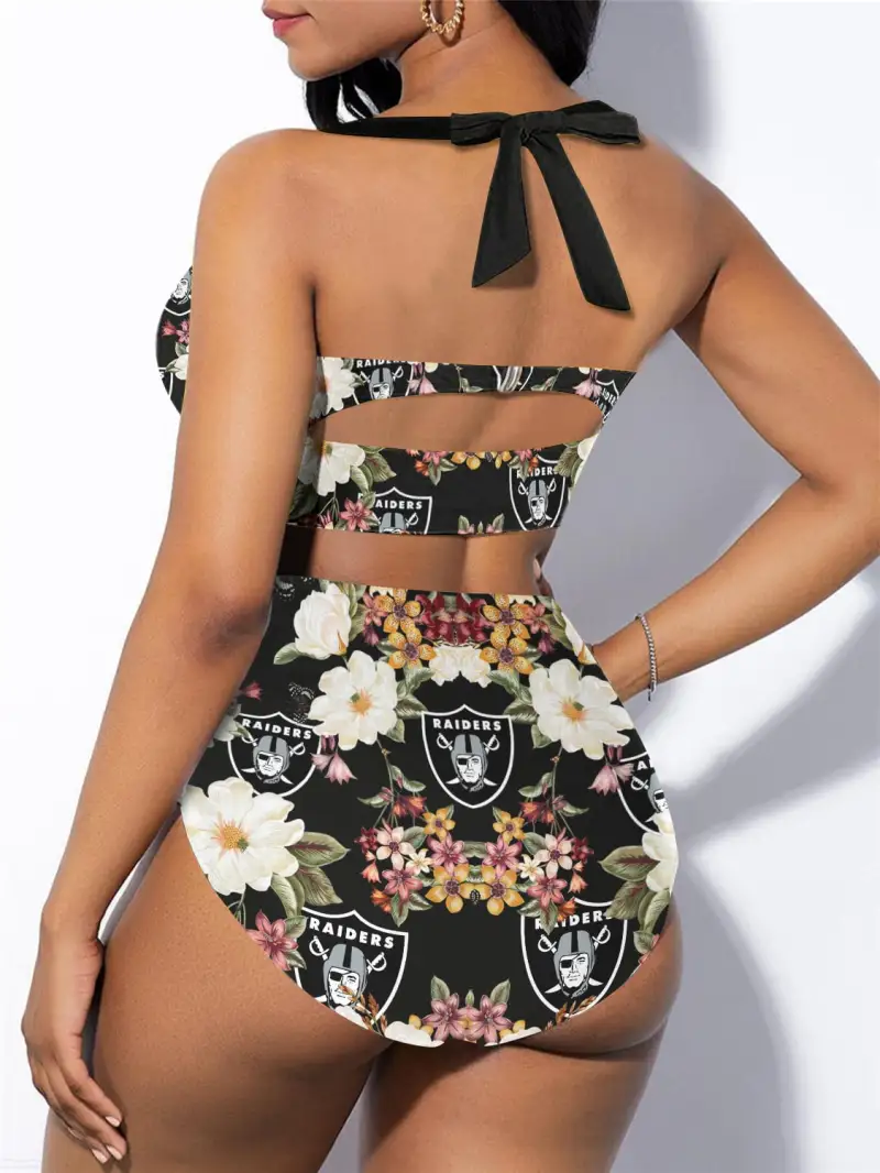 Las Vegas Raiders Sexy Print Bikini Swimsuit