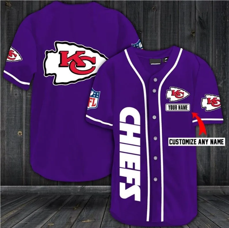 Kansas City Chiefs Personalized Baseball Jersey