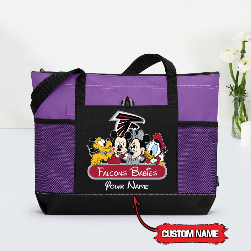 Atlanta Falcons Personalized Babies Tote Bag Purple