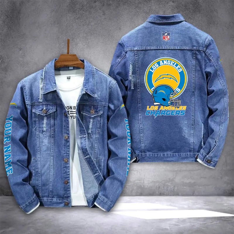 Los Angeles Chargers Denim Jacket Front View