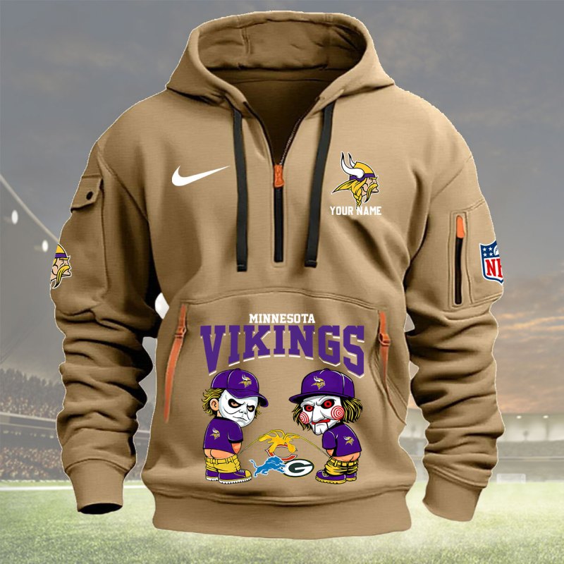 Khaki Minnesota Vikings Hoodie
