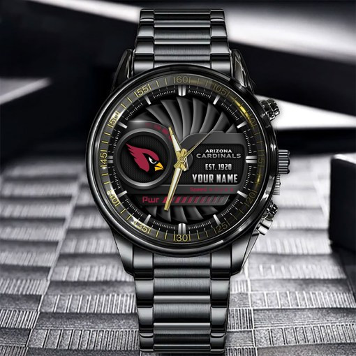 Stylish Black Stainless Steel Watch for NFL Fans