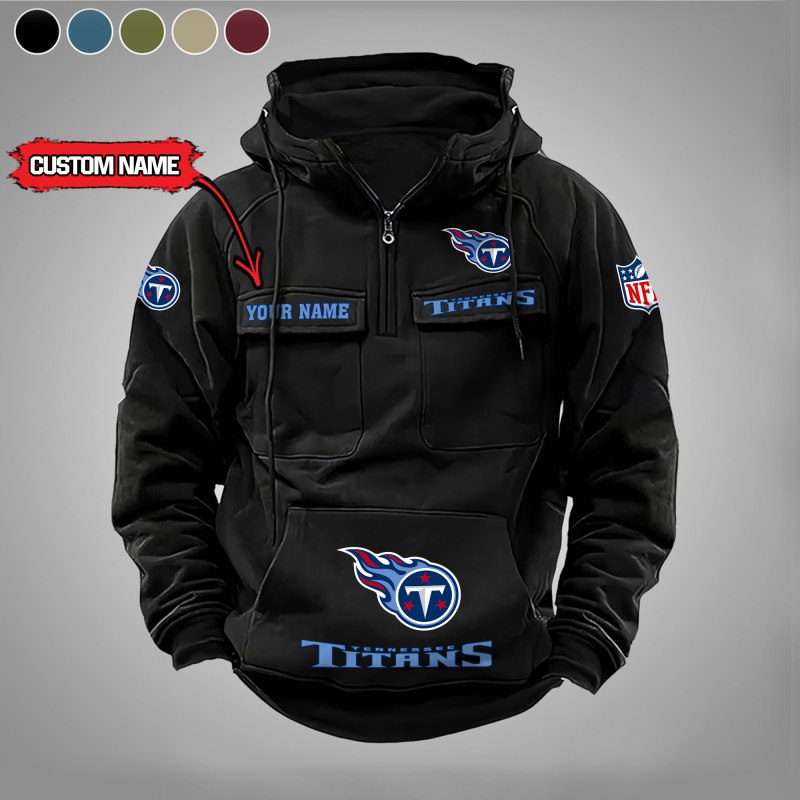 Tennessee Titans Multi-Pockets Zip Hoodie