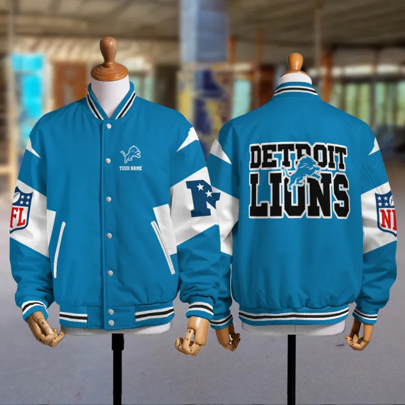 Detroit Lions Varsity Jacket Back View