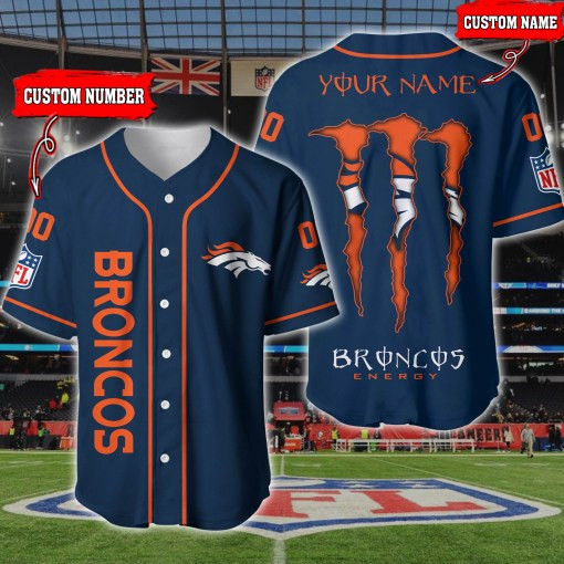 Denver Broncos Personalized Baseball Jersey