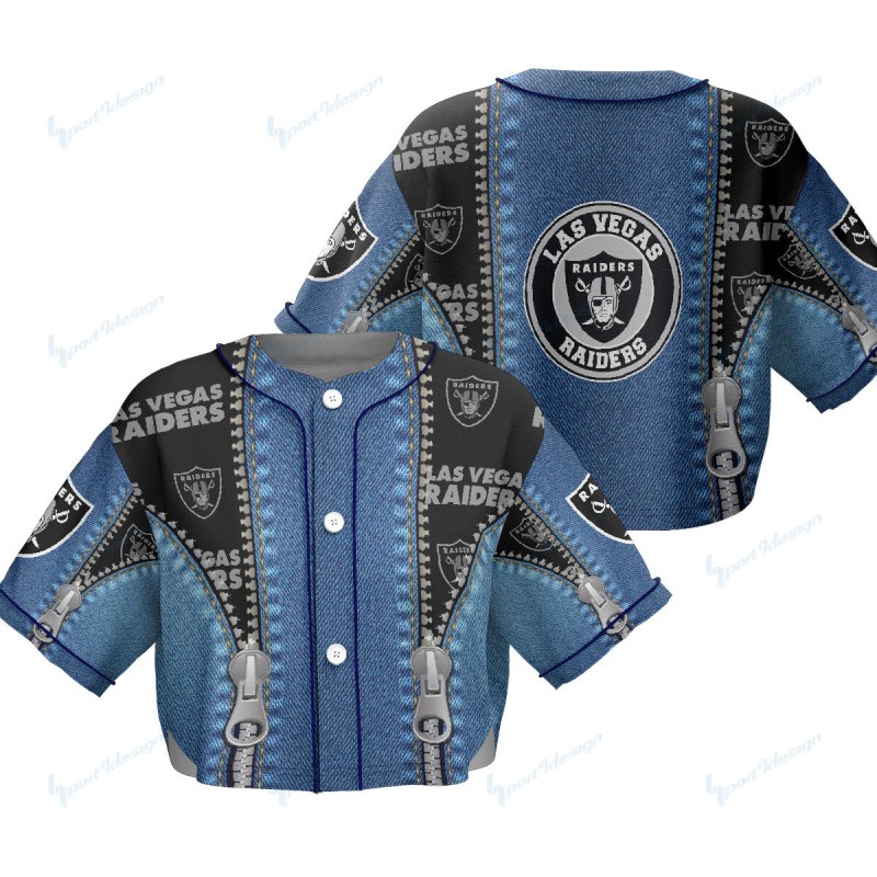 Las Vegas Raiders Crop Top Baseball Jersey