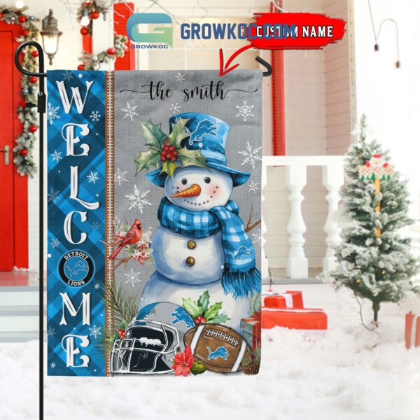 Detroit Lions Christmas Personalized Flag
