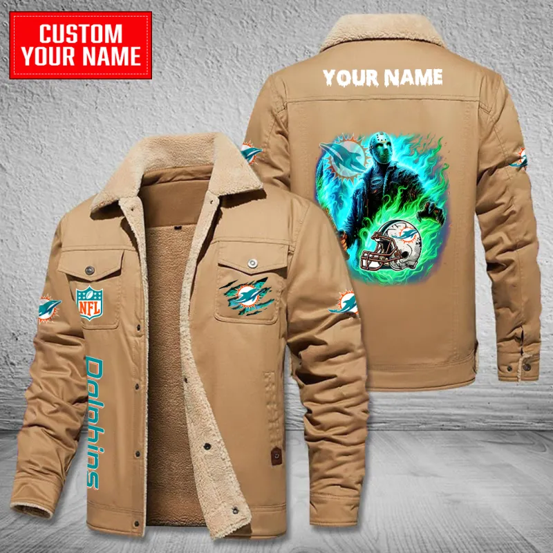 Miami Dolphins Bomber Jacket Coffee