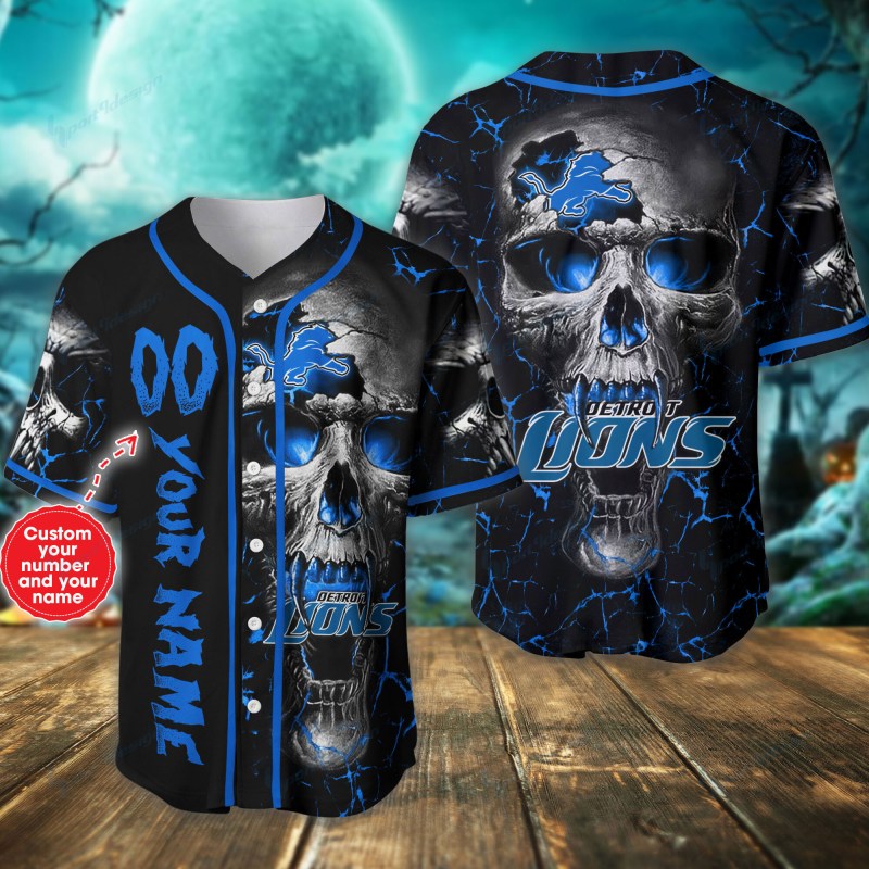 Detroit Lions Personalized Baseball Jersey