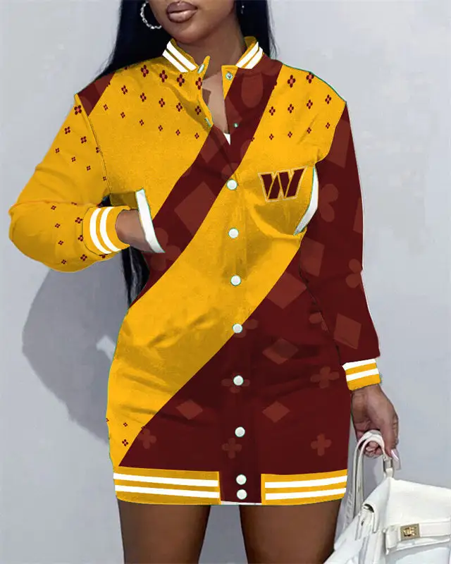 Washington Commanders Women Button Down Jacket Dress