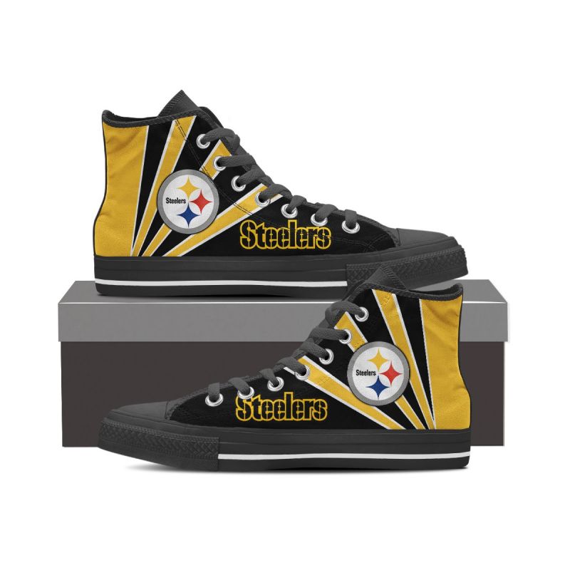 Pittsburgh Steelers High Top Shoes Back View