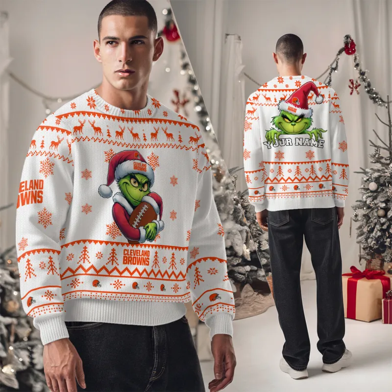 Cleveland Browns Ugly Christmas Sweater Studio View