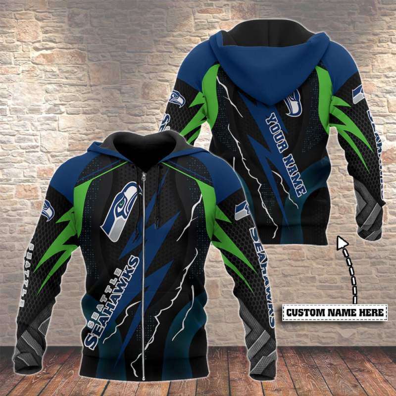 Seattle Seahawks Personalized Hoodie Details