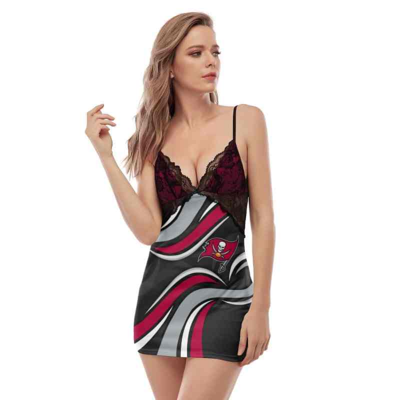 Tampa Bay Buccaneers Lace Back Strap Slip Dress Image 5