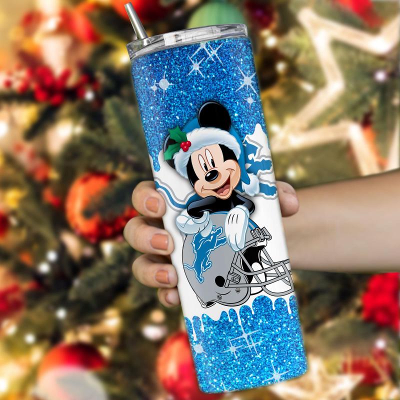 Detroit Lions Glitter Tumbler Image 2