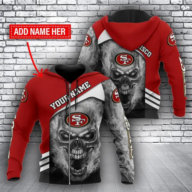 San Francisco 49ers Personalized Hoodie Back View